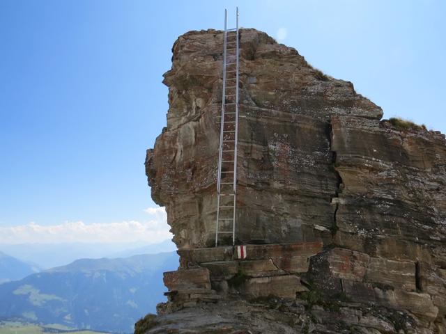 ... wenn da nicht die berühmte Leiter wäre, eine solide, 8 m hohe Metallleiter