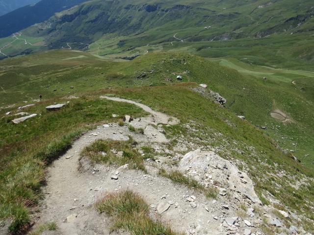 vom Beverin Pintg 2591 m.ü.M. schauen wir hinunter zur Alp Nursin