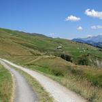 kurz vor dem Überqueren des Baches beim Val Mirer, mit Blick nach Mursenas