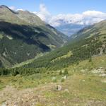 Blick ins Turtmanntal und talauswärts ins Rhonetal