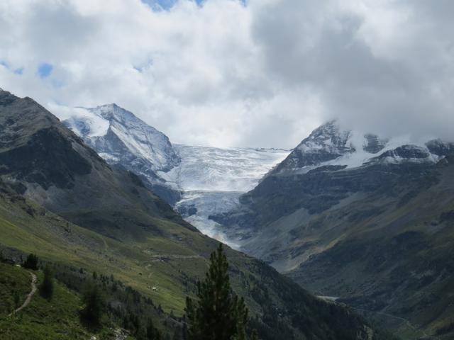 die Aussicht wird immer imposanter. Blick zum Turtmanngletscher