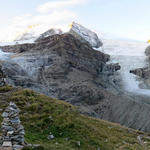 bei so einer Aussicht starten wir die Bergtour. Links der Brunegggletscher und rechts der Turtmanngletscher