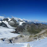 super schönes Breitbildfoto. Blick ins westliche und südliche Wallis. Links Weisshorn und Bishorn