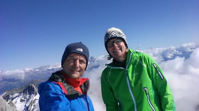 Gipfelfoto auf dem Inner Barrhorn 3583 m.ü.M. der höchste wanderbare Berg in Europa