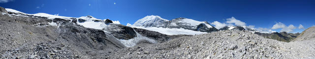 während dem Abstieg zur Turtmannhütte, konnten wir kurz nach Punkt 3090 m.ü.M. dieses Panorama geniessen