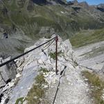 bei Punkt 2614 m.ü.M. die Passage beim Gässi ist sehr gut gesichert