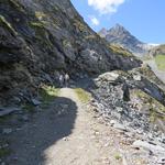 rechts abbiegend wandern wir nun wieder auf dem alten Hüttenweg weiter gemütlich aufwärts