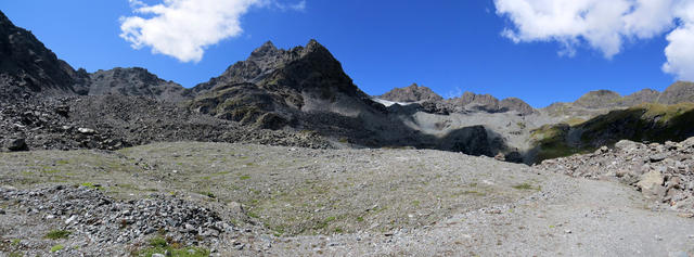 Breitbildfoto auf die Mondlandschaft von Prafleuri. Bei Breitbildfotos nach dem anklicken, immer noch auf Vollgrösse klicken