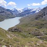 der Lac des Dix sammelt Wasser von nicht weniger als fünfzig Gletschern