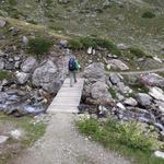 bei Punkt 2540 m.ü.M. überqueren wir einen Bach und erreichen die Montagne d'Arolla