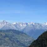 Blick nach Törbel, Embd und zum Bietschhorn, Schinhorn und Aletschhorn