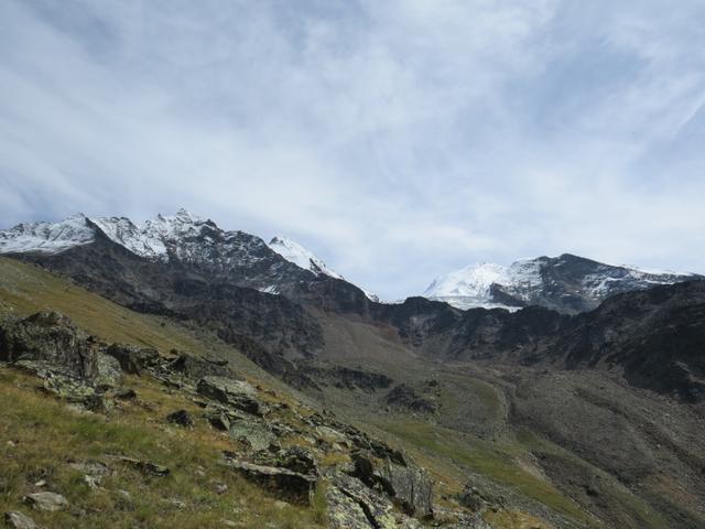 Blick hinauf Richtung Lenzspitze und Dom