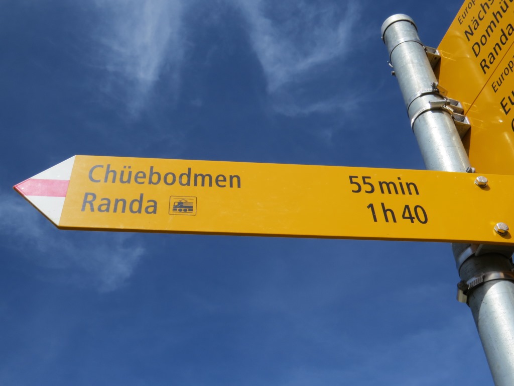 hier zweigt ein möglicher Talabstieg nach Randa ab