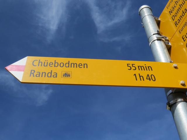 hier zweigt ein möglicher Talabstieg nach Randa ab