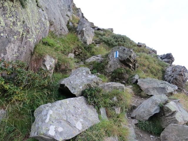 der Bergweg ist bis hinauf zur Domhütte perfekt markiert