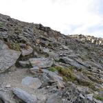 die letzten Höhenmeter bis zur Domhütte sind, danach wieder gemütliches Wandern