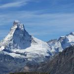 das Matterhorn, rechts davon Dent d'Herens