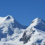 Blick zu den Zwillingen Castor 4228 m.ü.M und Pollux 4092 m.ü.M.