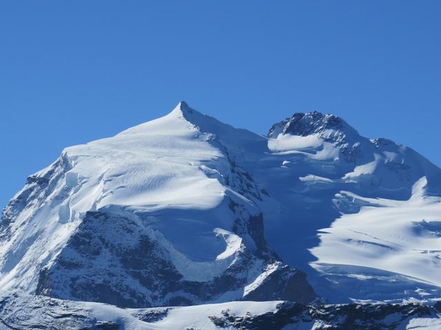 Blick zum Monte Rosa Nordend 4609 m.ü.M. und zur Dufourspitze 4634 m.ü.M.