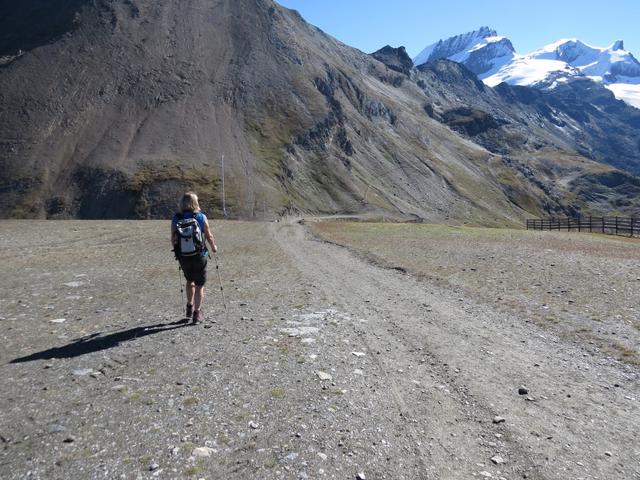 ...verlassen wir ostwärts den Unterrothorn, und wandern hinab zur Furggji