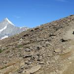 jetzt schaut links das Weisshorn hervor