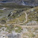 der Weg führt bei Gerber 2675 m.ü.M., geschickt durch einige Fels- und Schrofenzonen