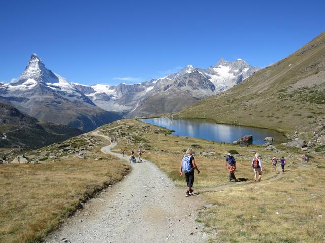 auf einen breiten Weg geht es Richtung Stellisee