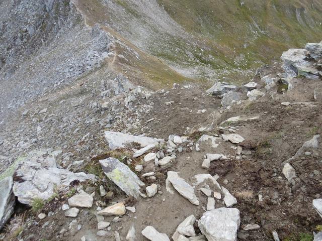 bei der rutschigen Steilstufe mit Blick auf die Martschallücke