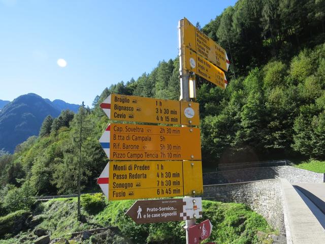 ...ins Val Lavizzara, nach Prato Paese 742 m.ü.M., wo für uns Endstation ist
