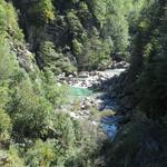 Blick hinunter zum Bach Ri della Valle di Prato