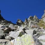 Blick hinauf zum Passo di Redòrta