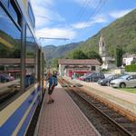 in Intragna heisst es umsteigen auf die Centovallibahn...