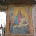 abgebildet ist Maria mit dem Blutwunder von Re (Valle Vigezzo) an der Stirn