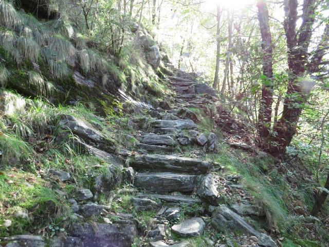 wir steigen die Treppen hinauf, zick- und zack- hin und her...