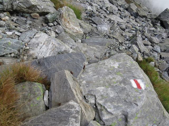 der Bergweg ist auf dieser Seite immer gut ersichtlich und markiert