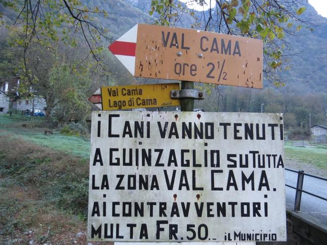 ...startet unsere Wanderung hinauf zum Camasee