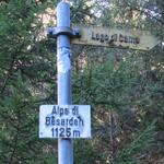 ...und stehen kurz danach auf der verlassenen Alpe di Besarden 1125 m.ü.M.