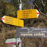 nach einigen Stufen erreichen wir den Panoramaweg 1451 m.ü.M. der uns zur Alpe Cardada führen wird