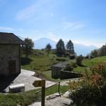 Blick Richtung Bergkapelle von Monti di Lego. Dort werden wir eine Mittagsrast einlegen