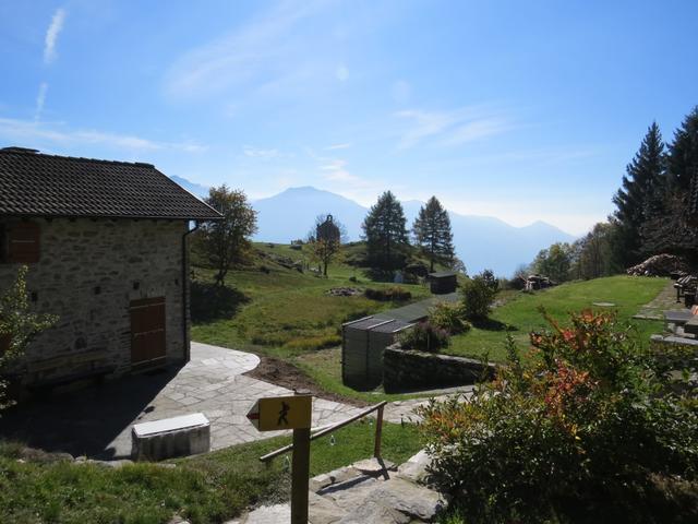 Blick Richtung Bergkapelle von Monti di Lego. Dort werden wir eine Mittagsrast einlegen