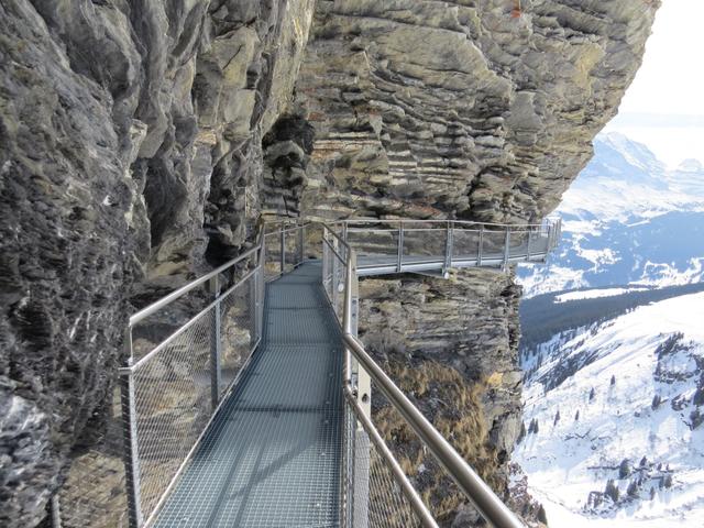 eine Hängebrücke hoch über dem Abgrund