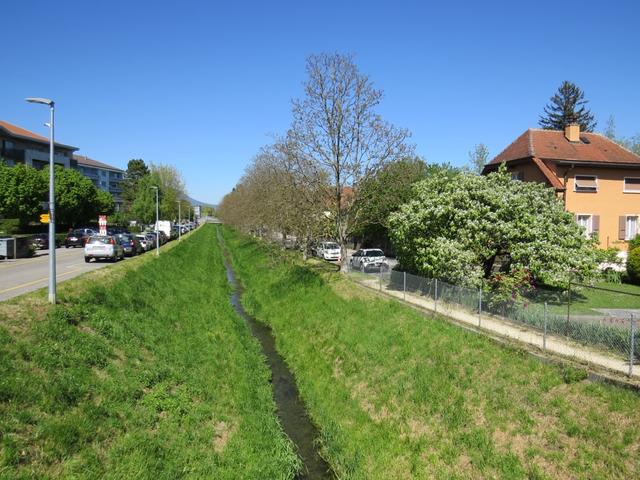 am Kanal von Le Mujon entlang geht es weiter Richtung Zentrum von Yverdon