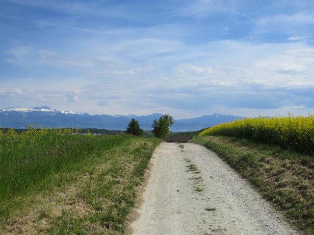 am Horizont ist schwach, der Genfersee ersichtlich