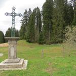 Pilgerkreuz auf der französischen Seite der Grenze