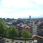 schönes Breitbildfoto mit Blick über Lausanne