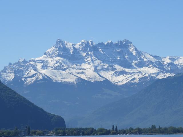 während der Pause geniessen wir den Ausblick zum Dents du Midi. Was für ein Erlebnis, als wir dort oben standen