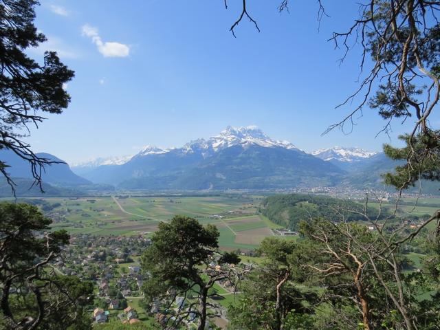 Blick auf das Rhônetal und den Dents du Midi. Was für ein Erlebnis, als wir dort oben standen