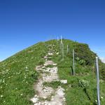 der Bergweg führt ab jetzt nun alles dem Grat entlang