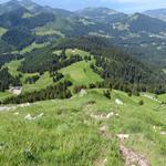 unten uns taucht die Alp La Chaux auf