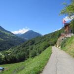 beim kleinen Weiler La Garde 900 m.ü.M. mit Blick Richtung Orsières